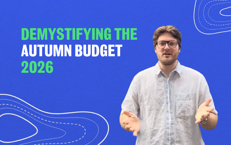 A profile picture of Hope for the Future's Alfie Prothero. Text reads: Demystifying the Autumn Budget